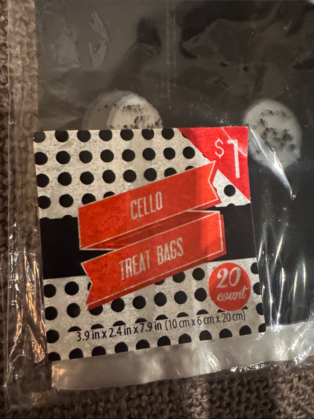 Black & White Polka Dot Print party favor treat bags 20 count 3.9x2.4x7.9 inch